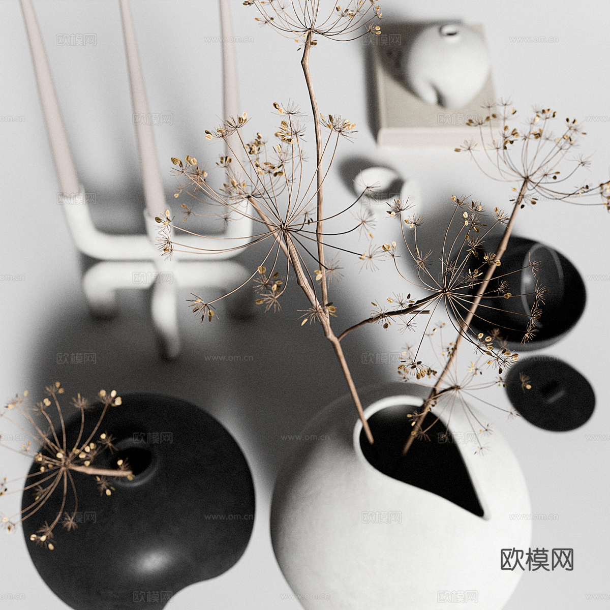 新中式侘寂饰品摆件3d模型