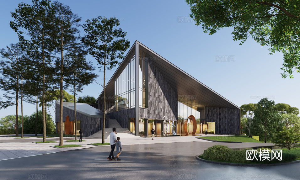 现代博物馆 现代展览中心 现代游客中心3d模型下载