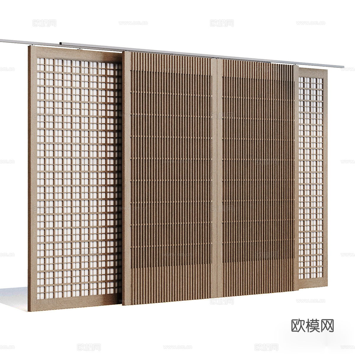 日式移门 移门3d模型