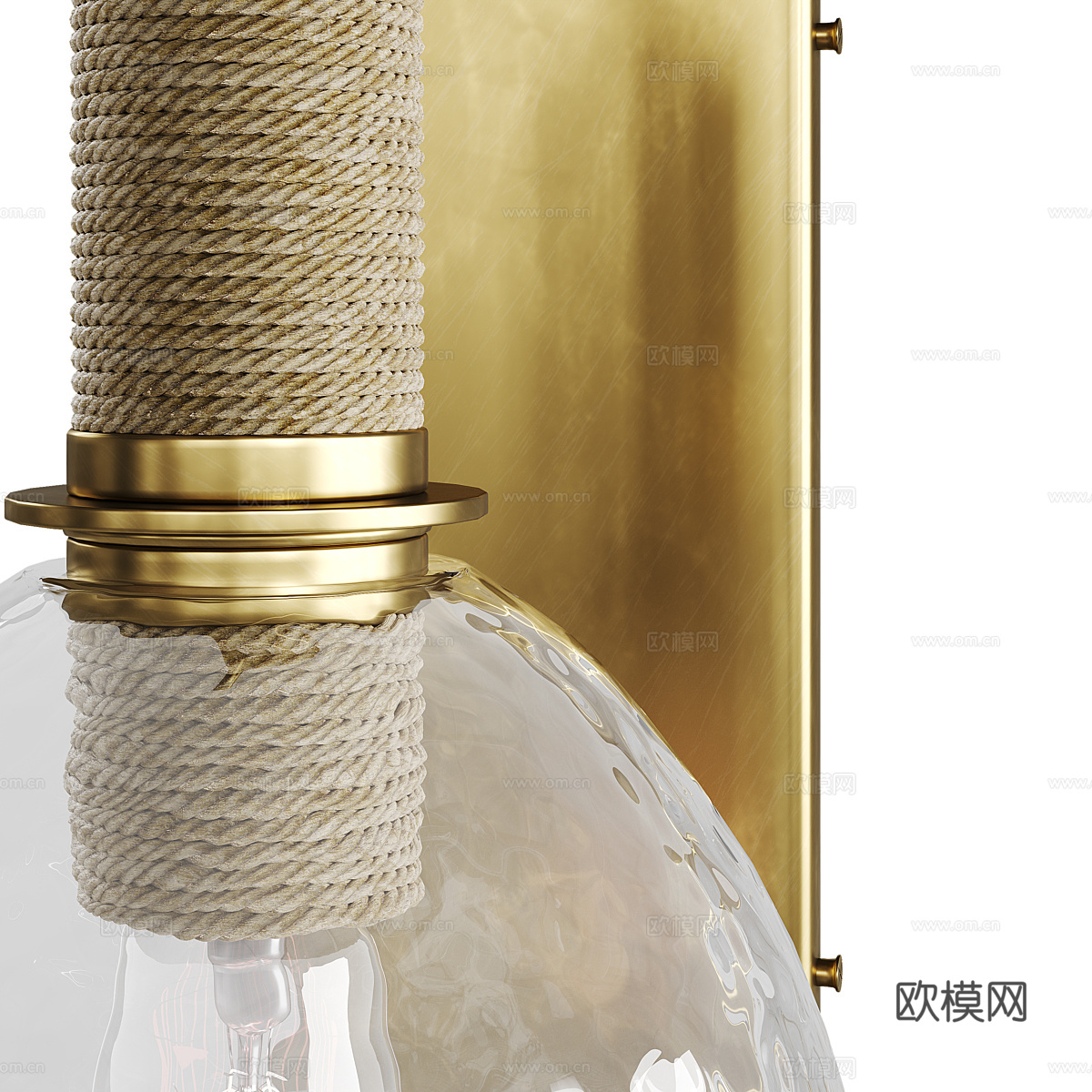新中式轻奢玻璃壁灯3d模型