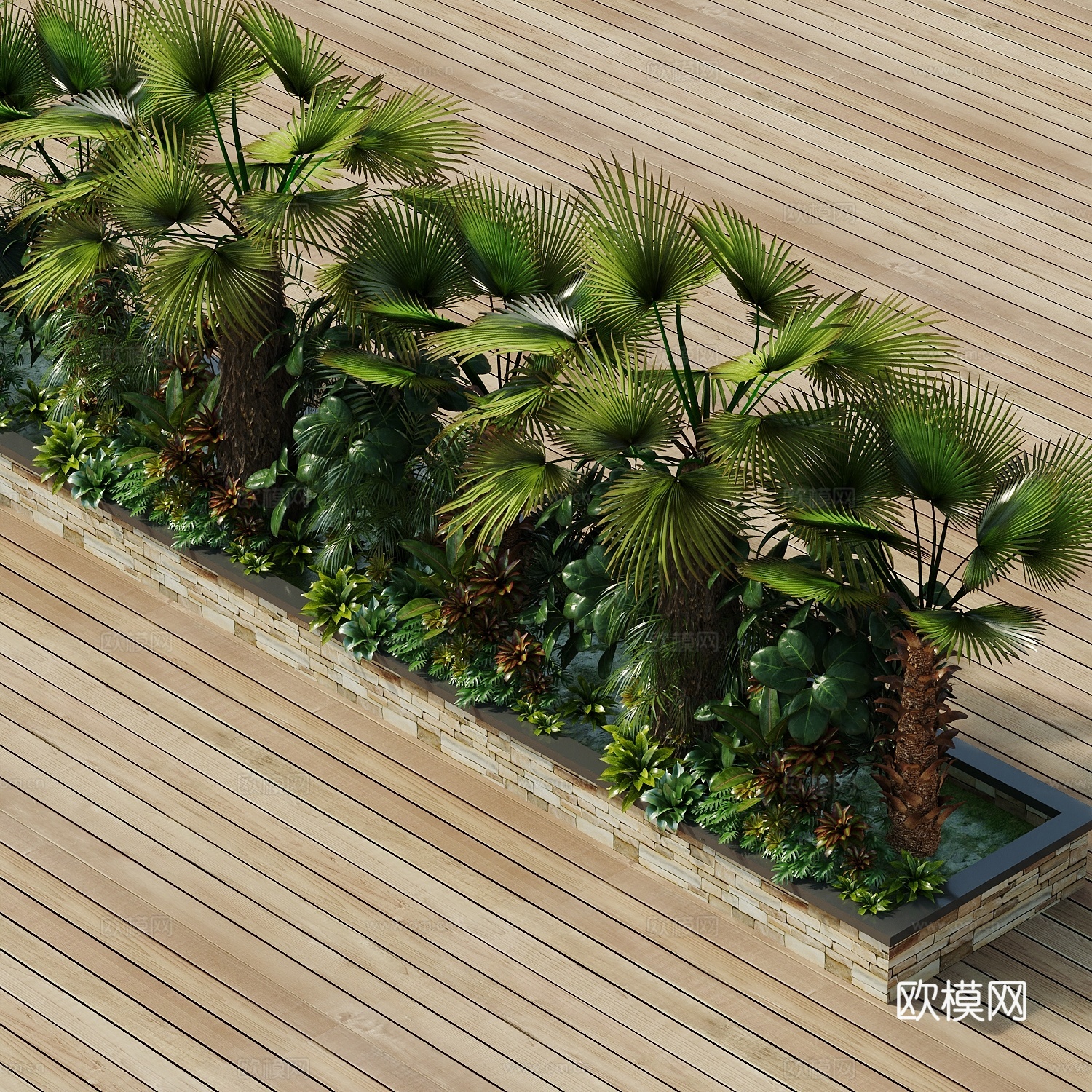 绿植花箱盆栽3d模型