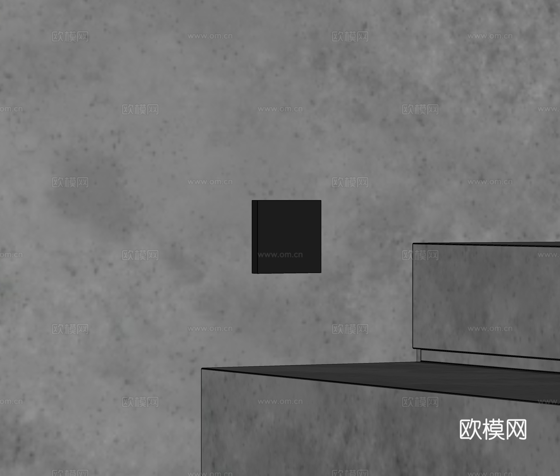 清水混凝土墙面 水泥墙面 梯步灯 楼梯su模型
