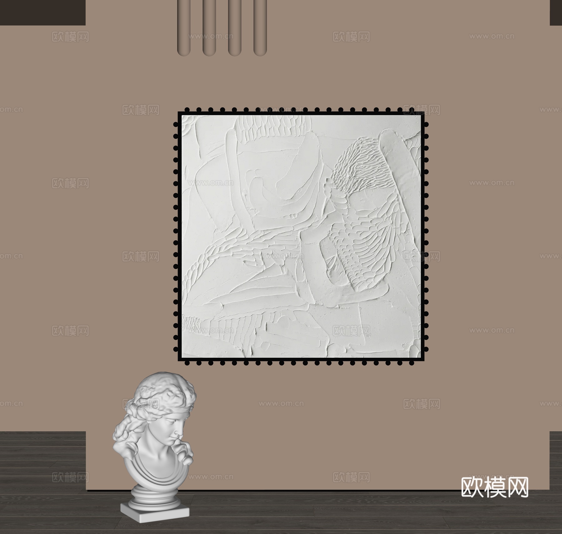现代肌理装饰挂画su模型