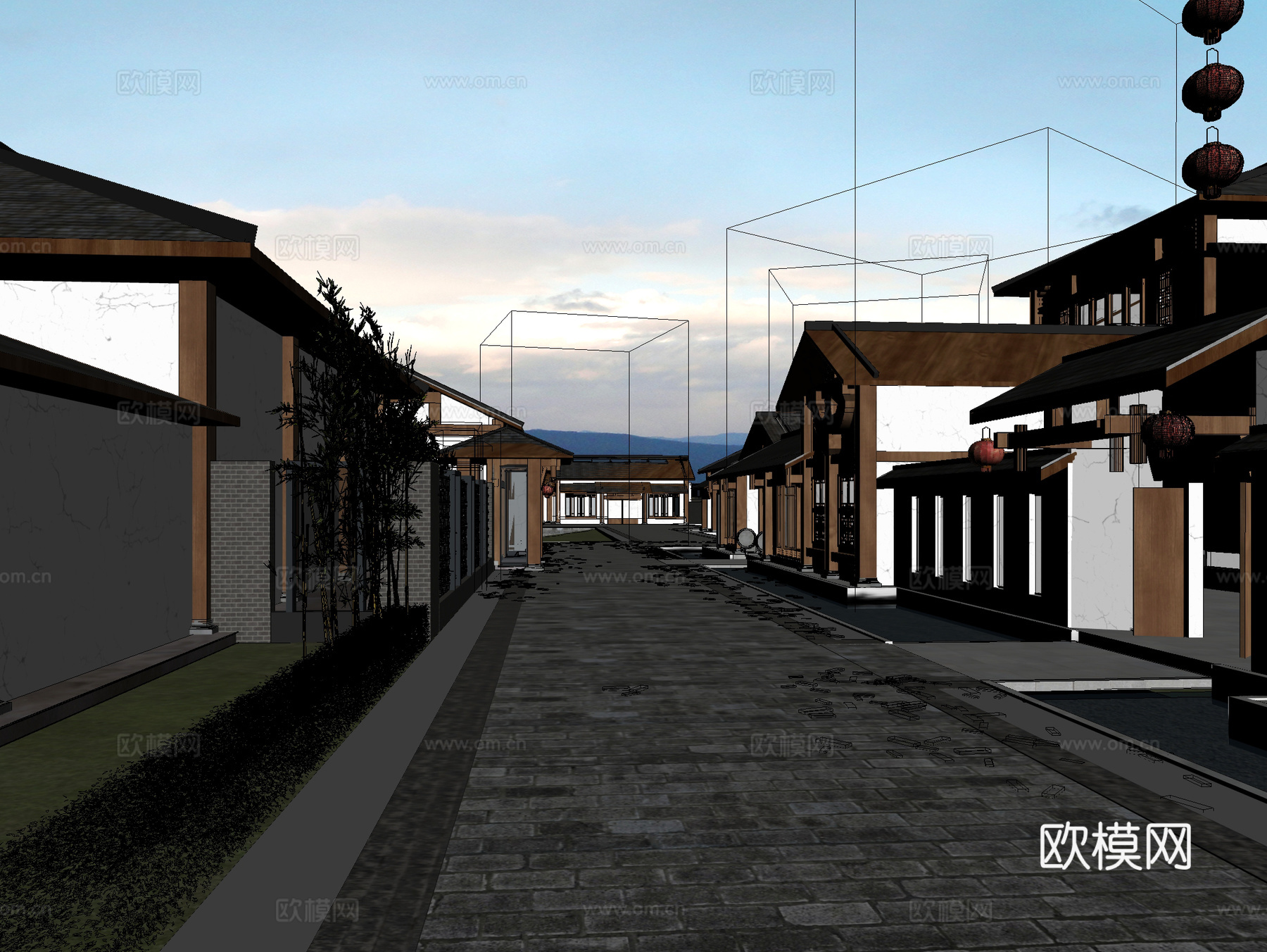 古建 中式建筑 小镇 乡村 民宿 古镇3d模型