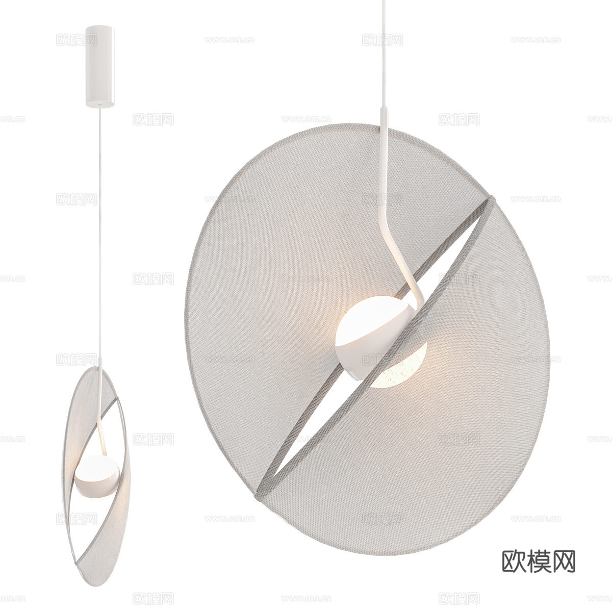 现代意式极简装饰小吊灯3d模型