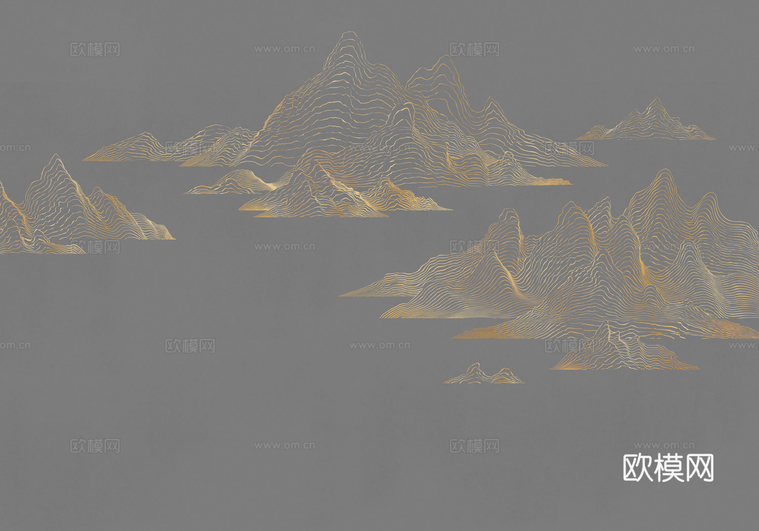 新中式山水壁画