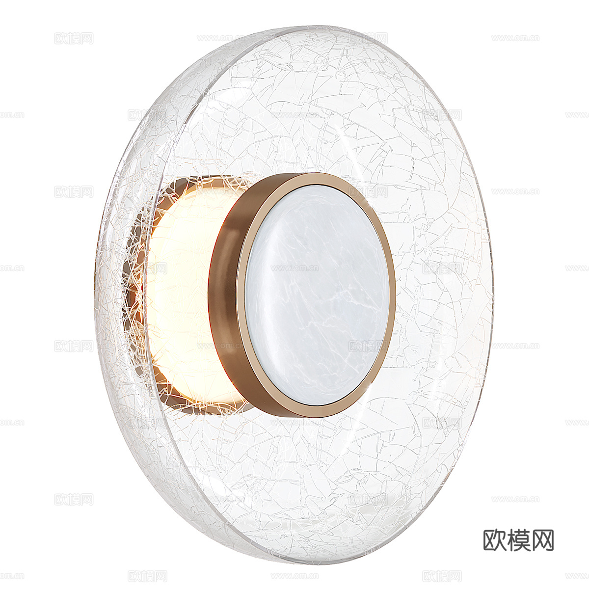 现代轻奢圆盘玻璃壁灯3d模型