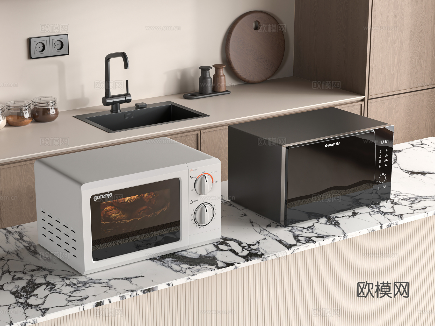 现代微波炉3d模型