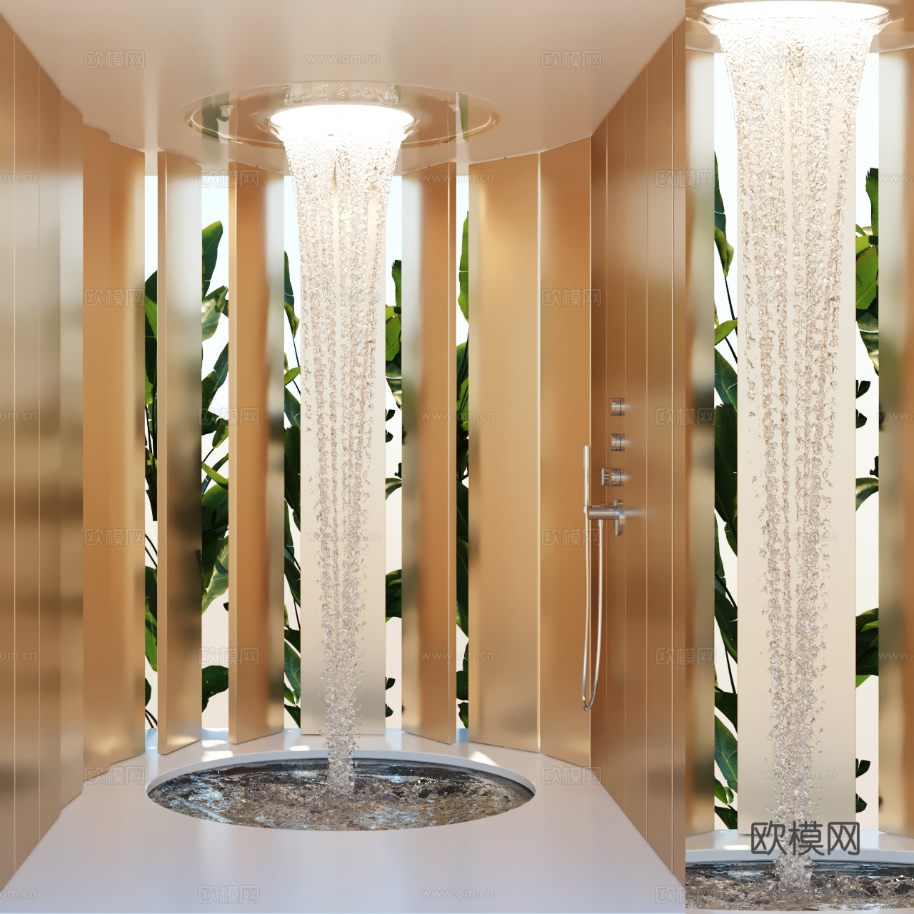 现代轻奢淋浴房3d模型