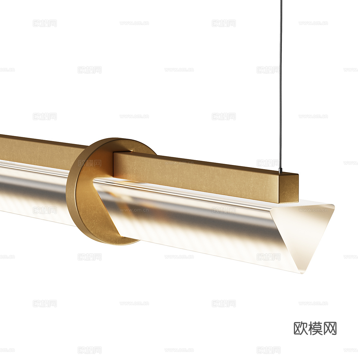 现代轻奢极简条形吊灯3d模型