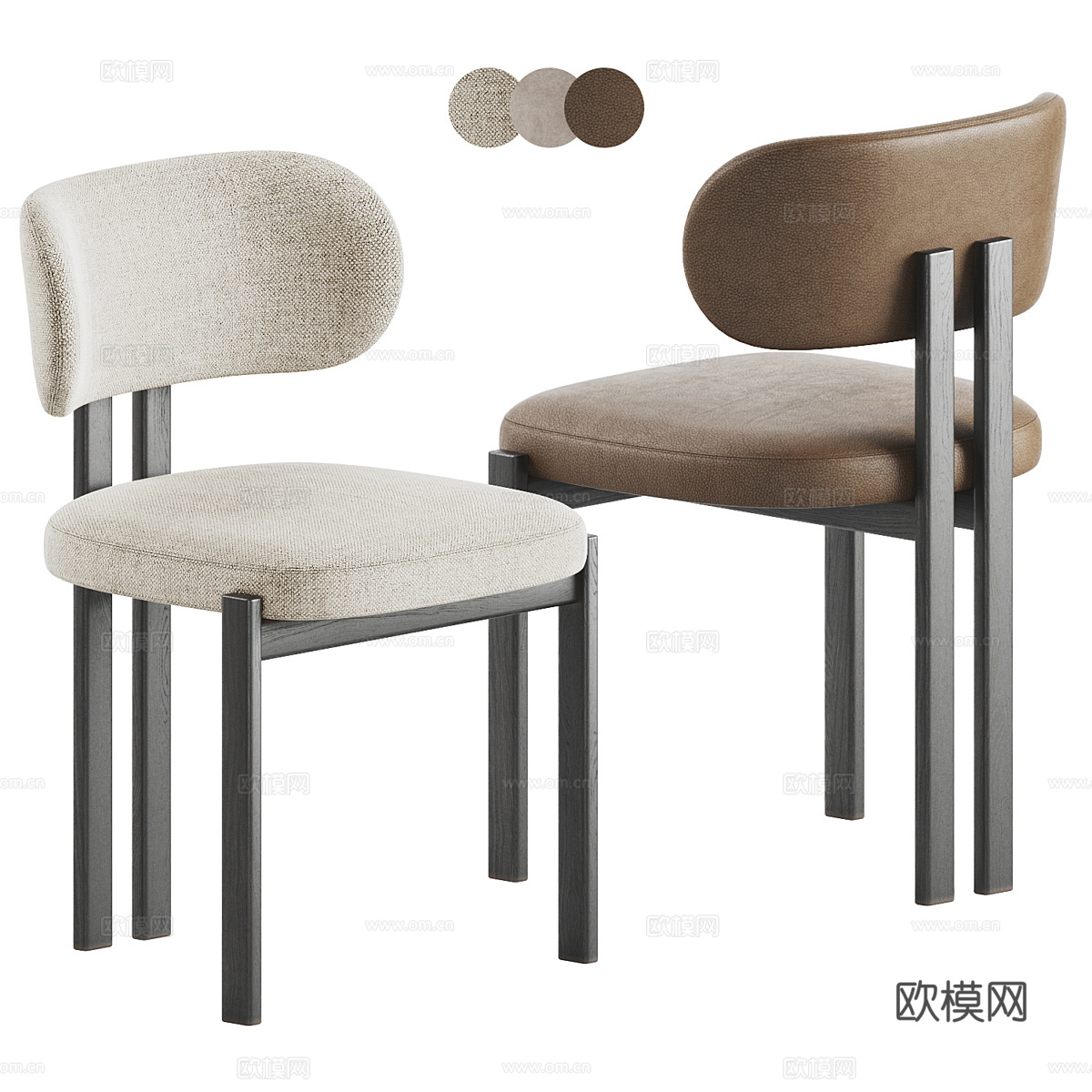 现代意式餐椅3d模型