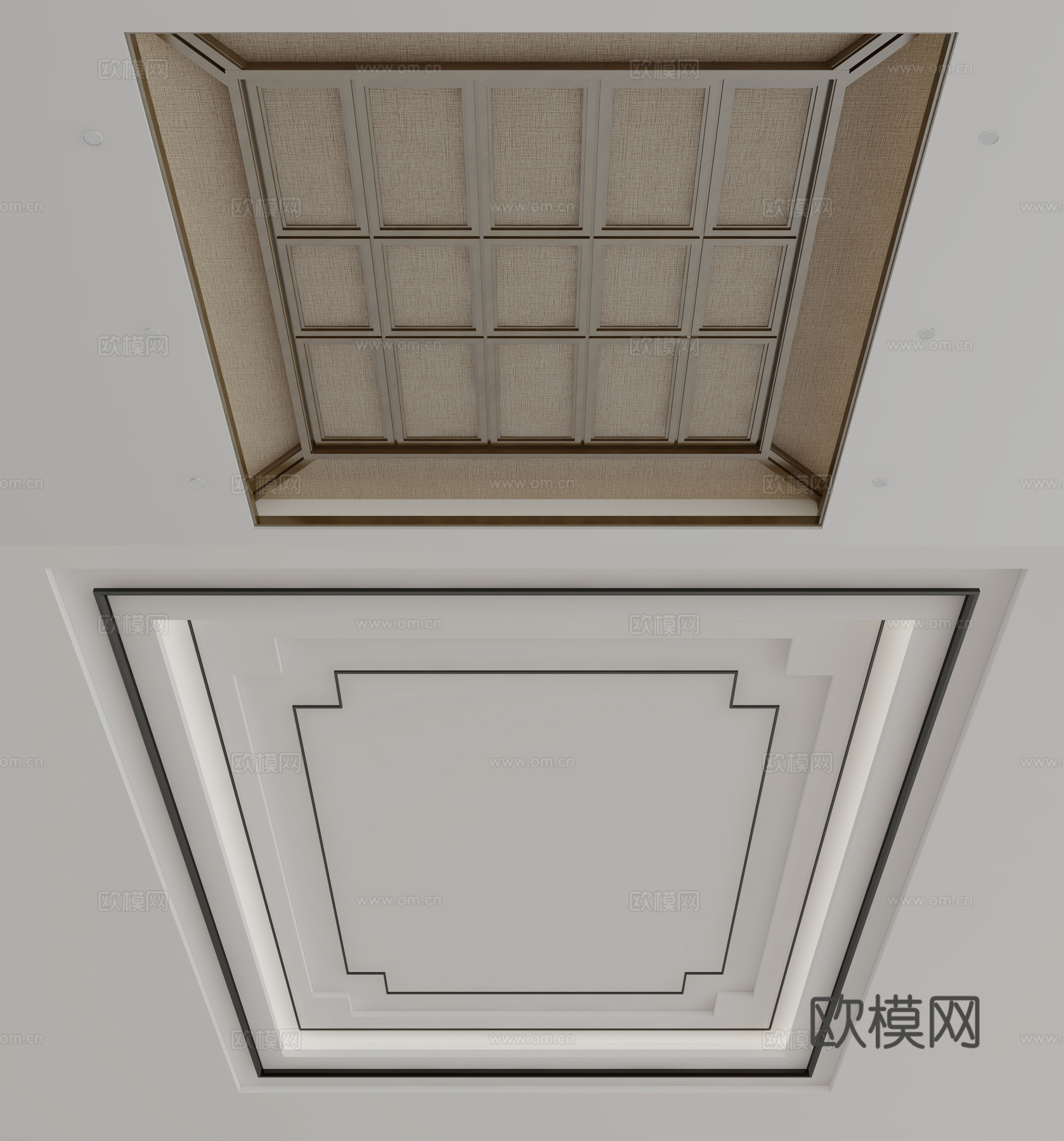 新中式天花吊顶3d模型