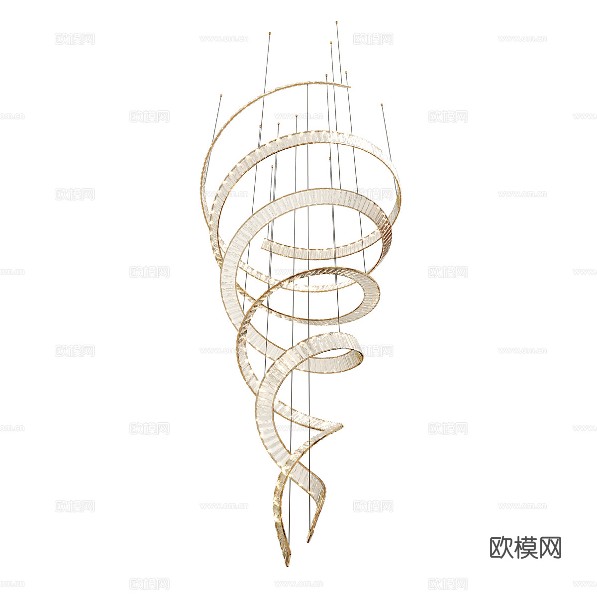 现代轻奢工艺吊灯3d模型