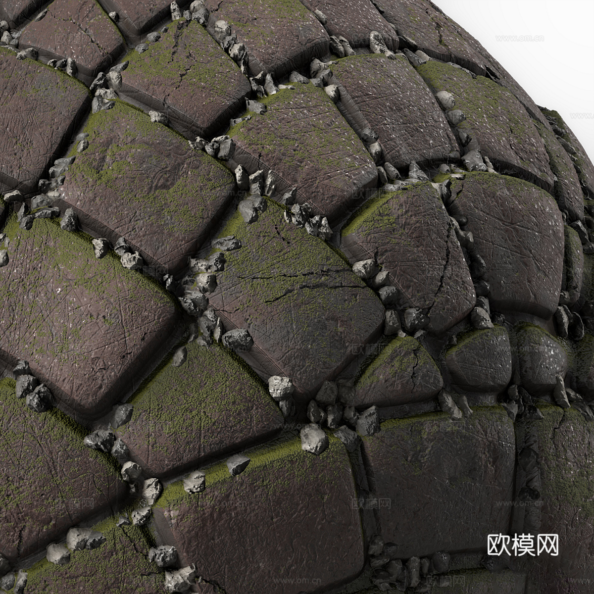 路面材料 砾石 泥土铺路 路面砖3d模型