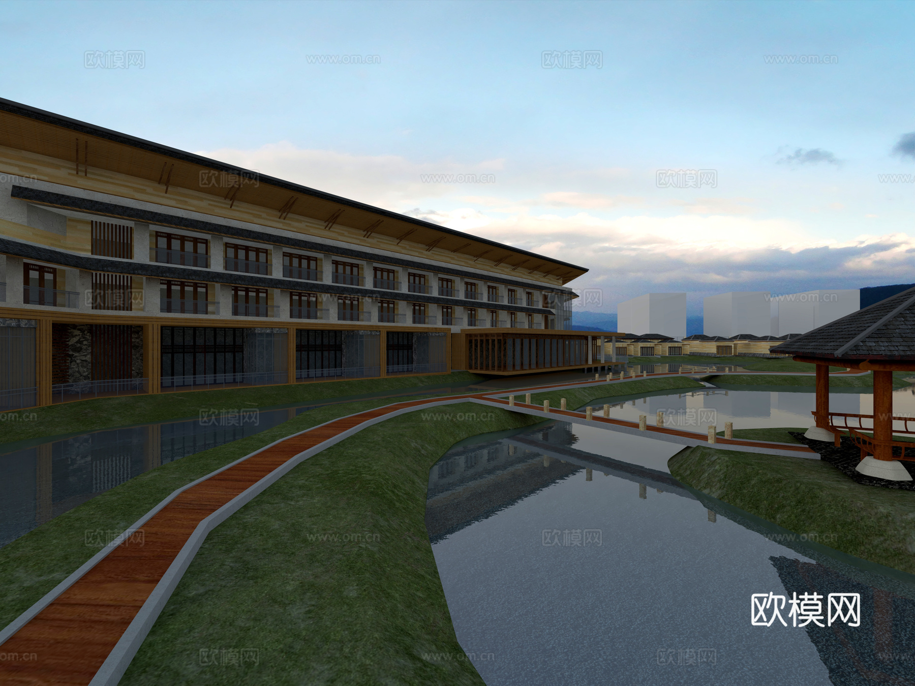 古建 中式建筑 小镇 乡村 民宿 古镇3d模型
