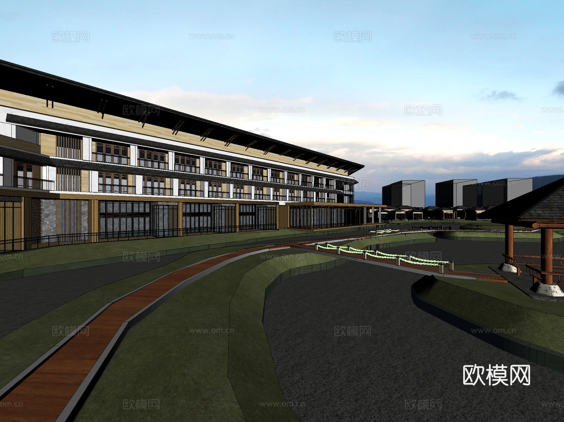 古建 中式建筑 小镇 乡村 民宿 古镇3d模型