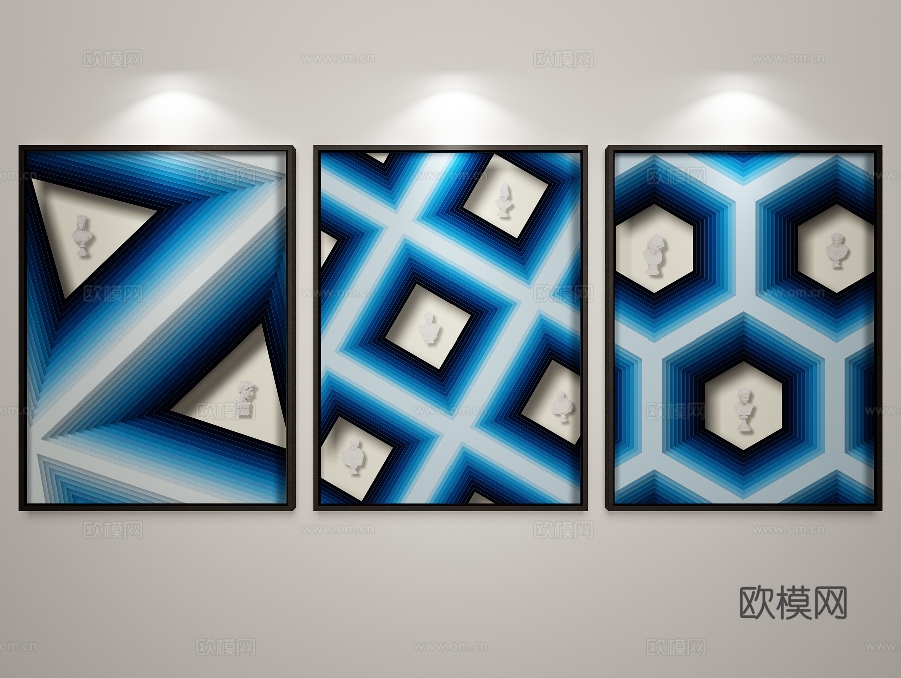 现代简约装饰画3d模型