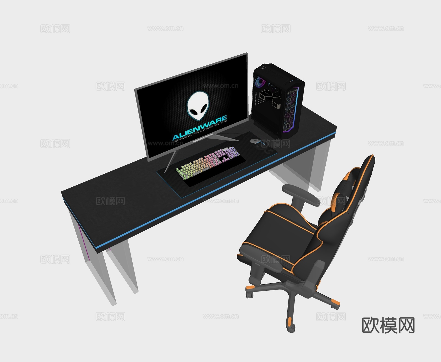 电竞桌椅设备su模型