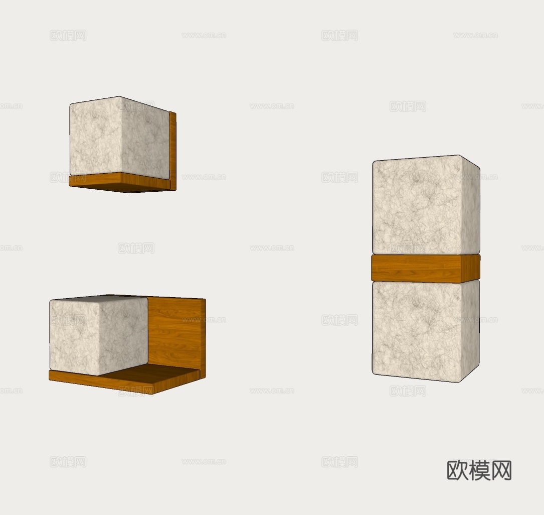 美式壁灯 极简镜前壁灯 日式过道楼梯壁灯 复古床头壁灯 民宿su模型