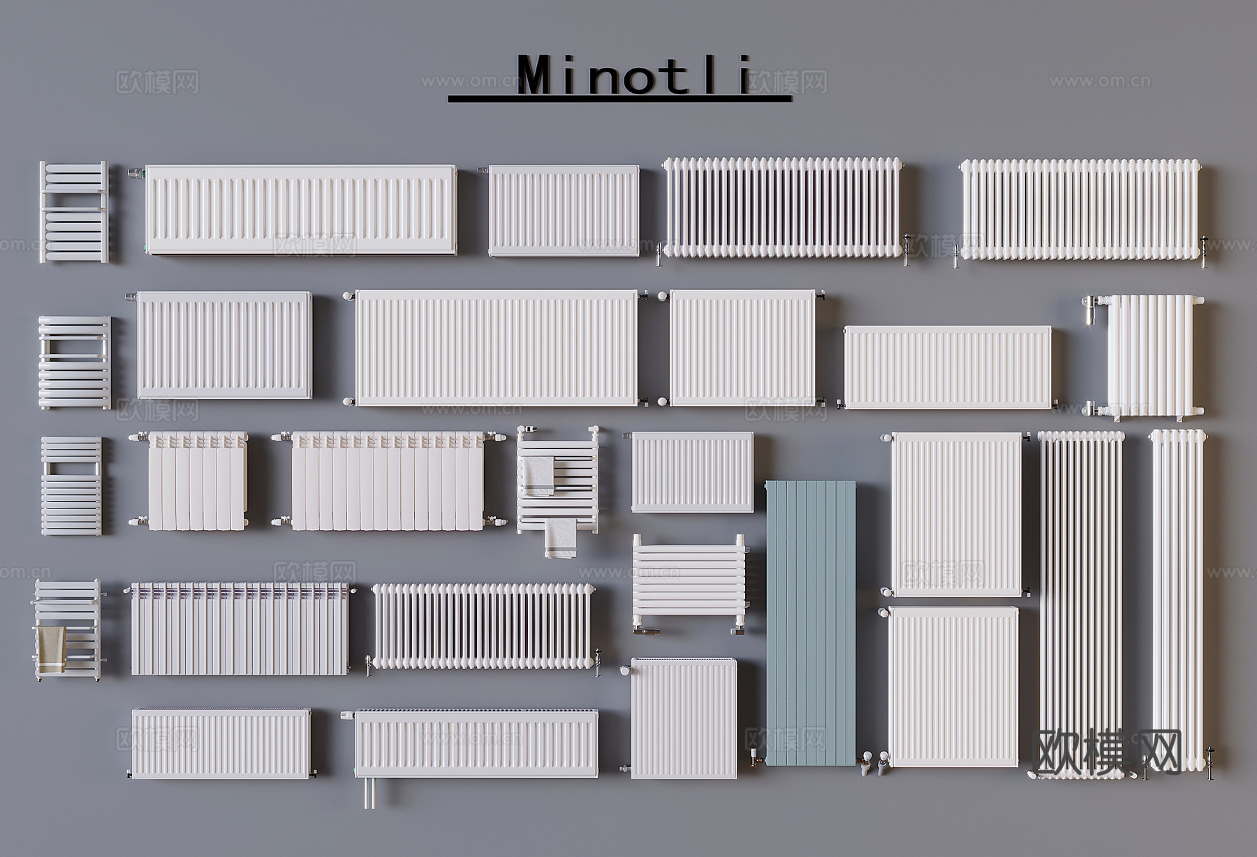 暖气片取暖器组合 散热片电热毛巾架3d模型