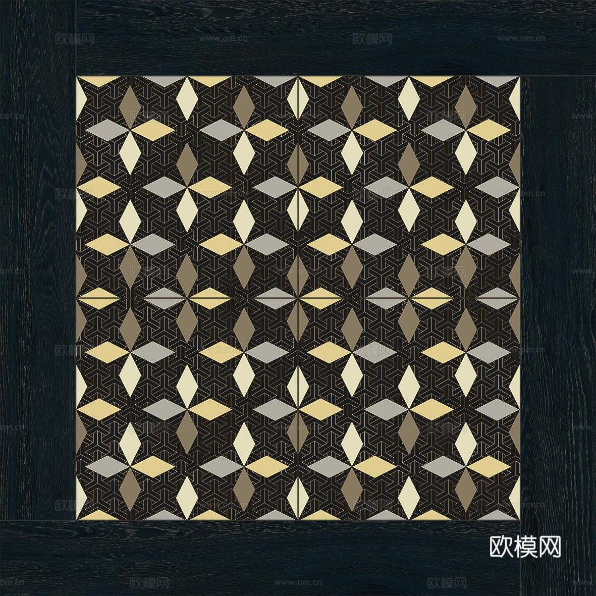 黑色拼花木纹砖 艺术花砖
