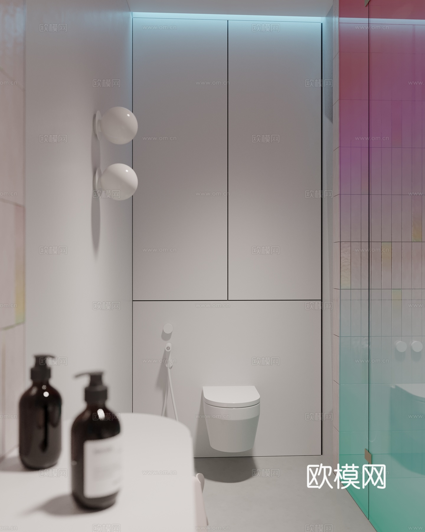 现代卫生间浴室柜卫浴柜3d模型