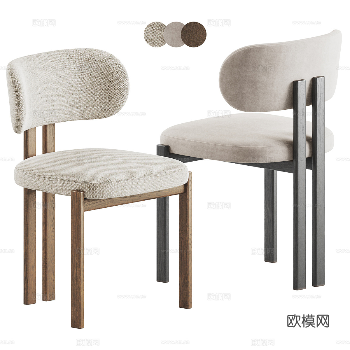 现代意式餐椅3d模型