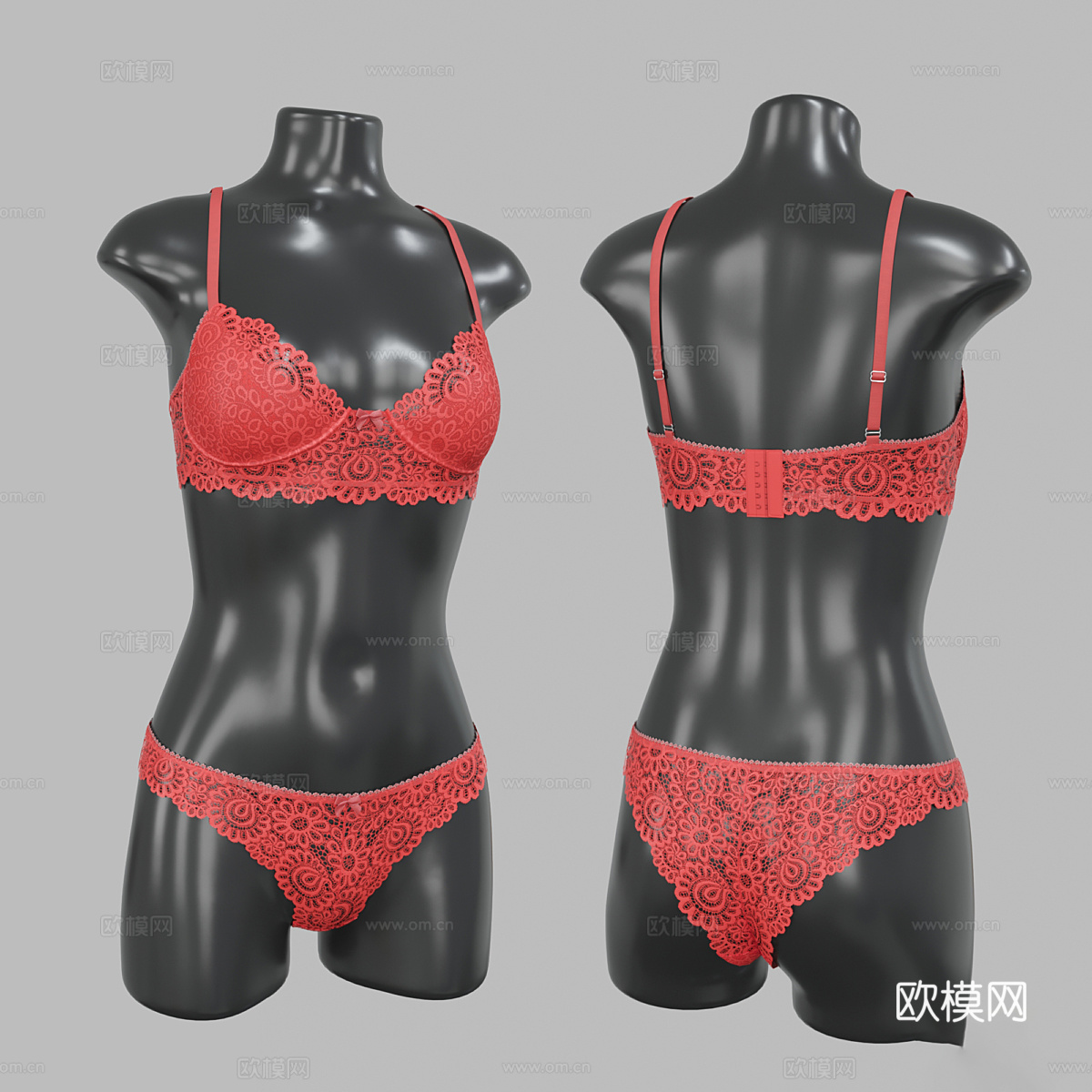 现代人物模特 内衣模特3d模型