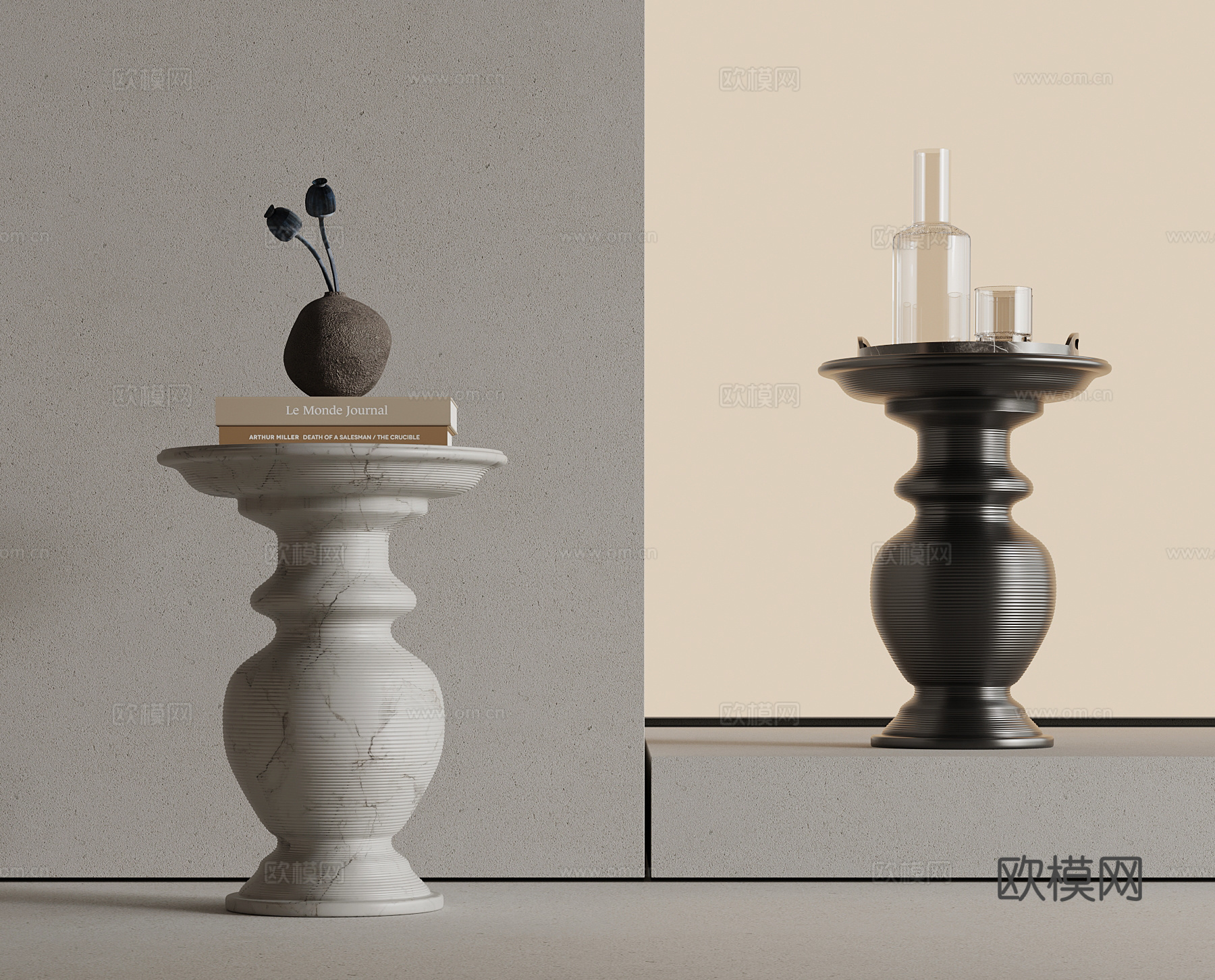现代边几 角几 圆几su模型