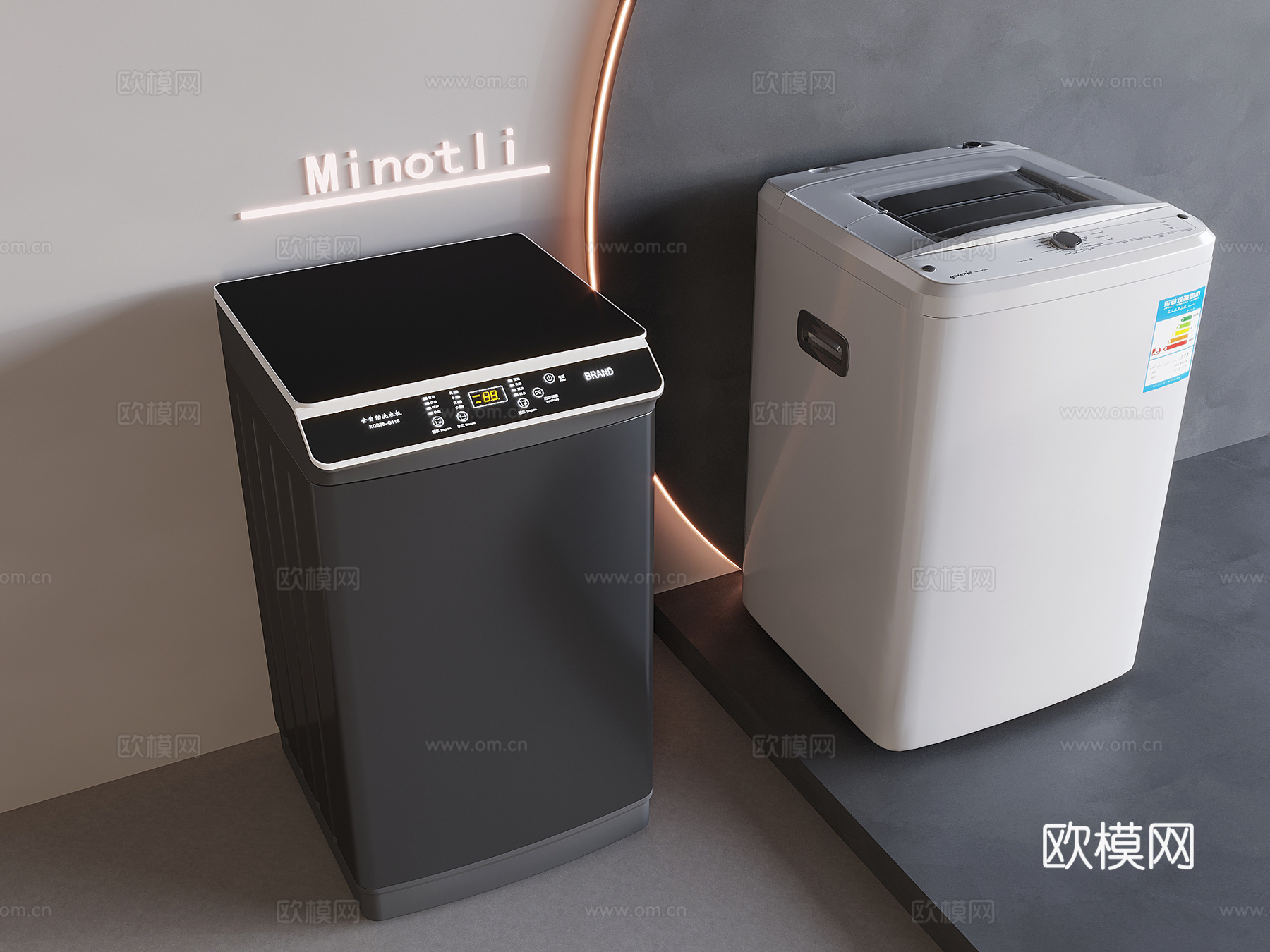 全自动波轮洗衣机 洗脱一体洗衣机 智能立式洗衣机3d模型