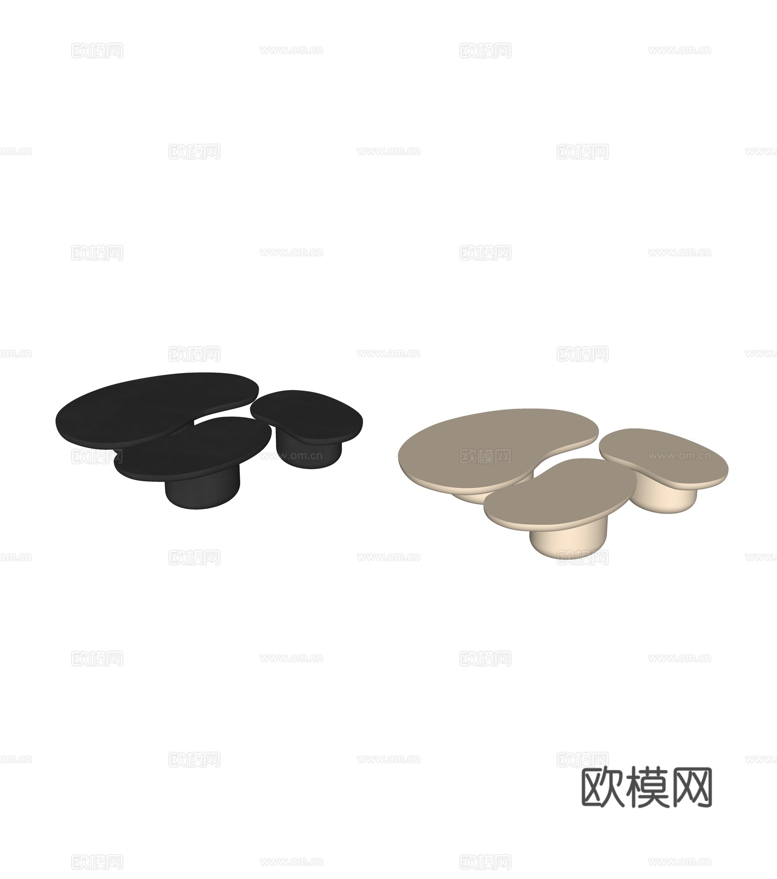 异形茶几组合su模型