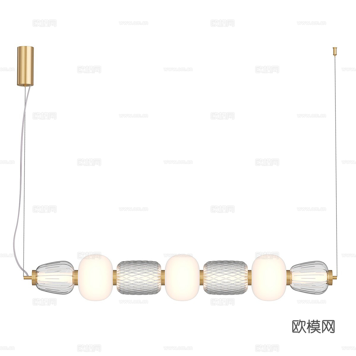 长条吊灯  餐厅吊灯  玻璃吊灯 线性吊灯   玻璃吊灯3d模型