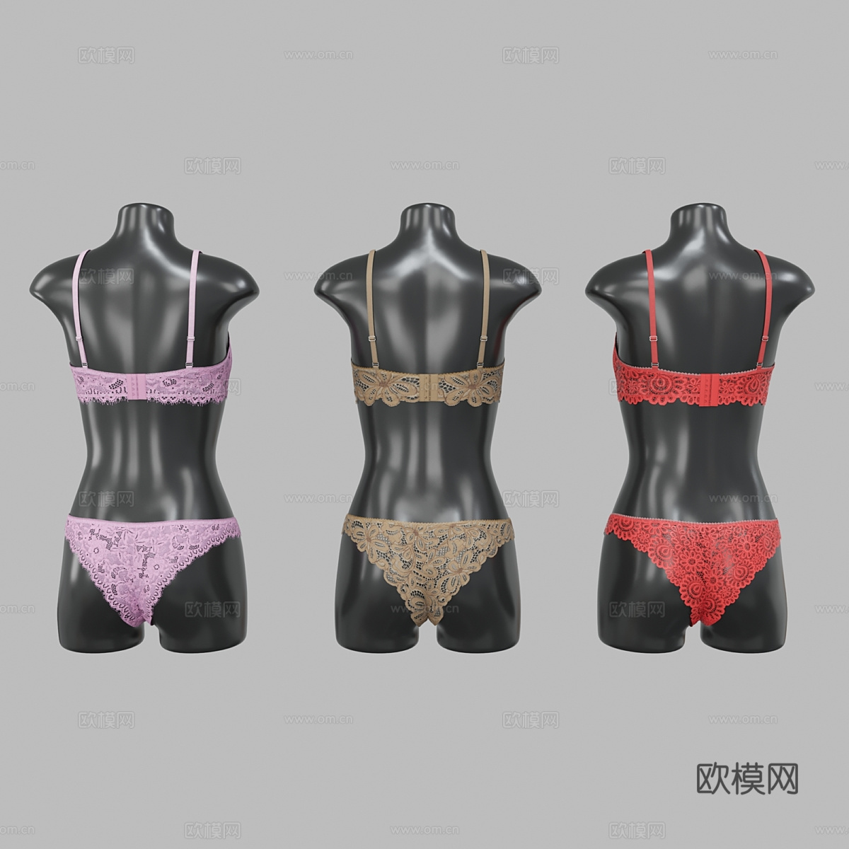 现代人物模特 内衣模特3d模型