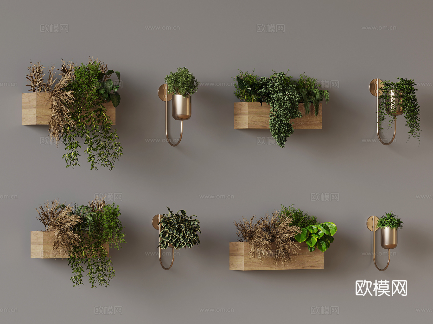 花箱 花坛 花钵 花槽 绿植3d模型