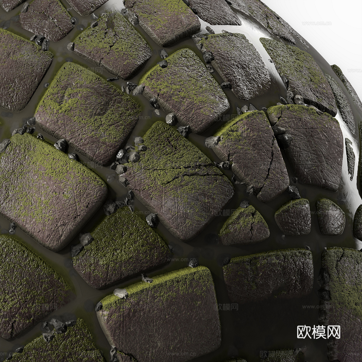 路面材料 砾石 泥土铺路 路面砖3d模型