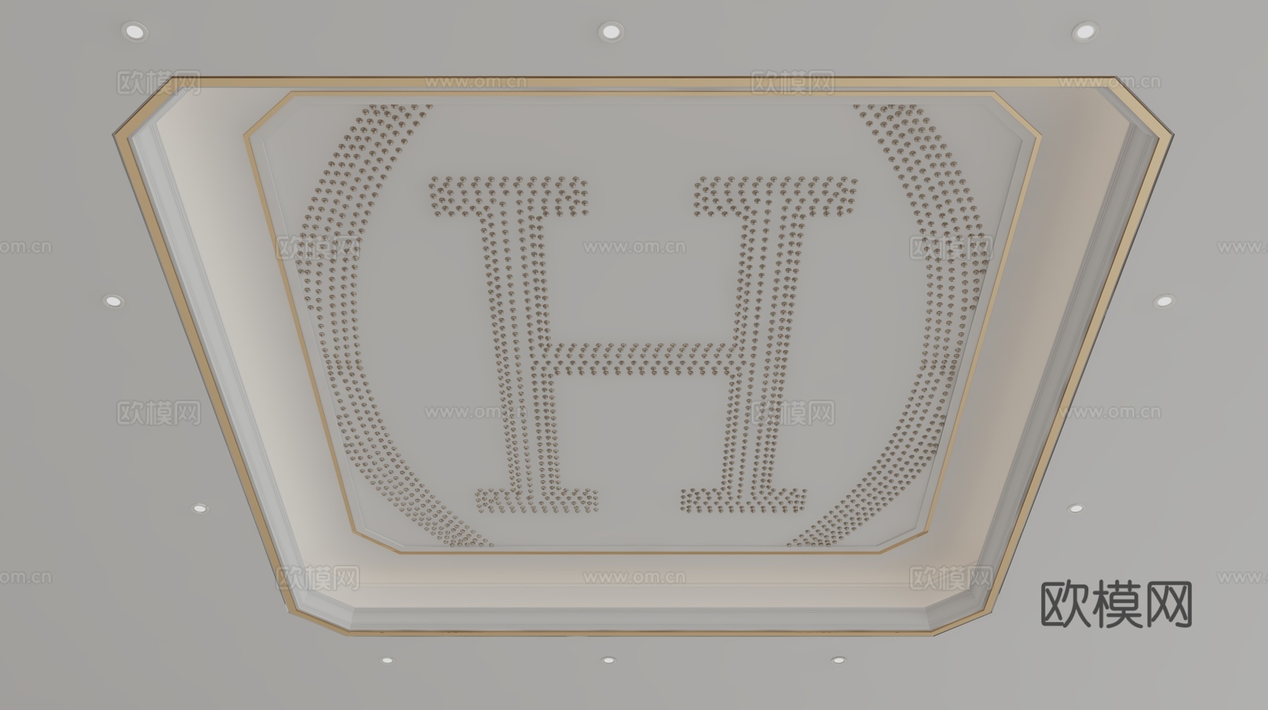 现代轻奢天花吊顶3d模型