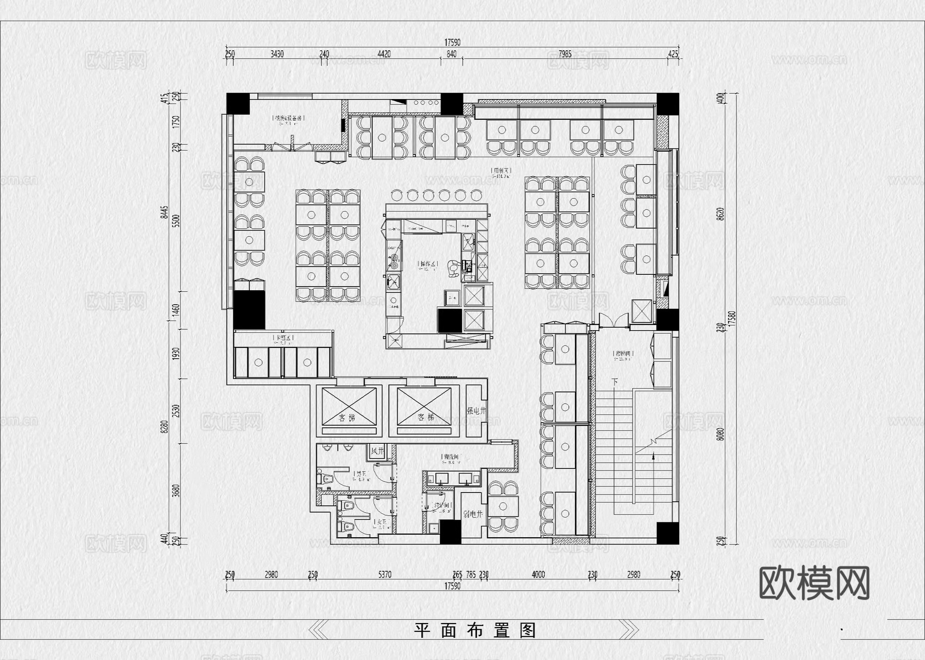 烤肉店 烧烤店 自助餐厅 料理店 餐饮空间 饭店cad施工图
