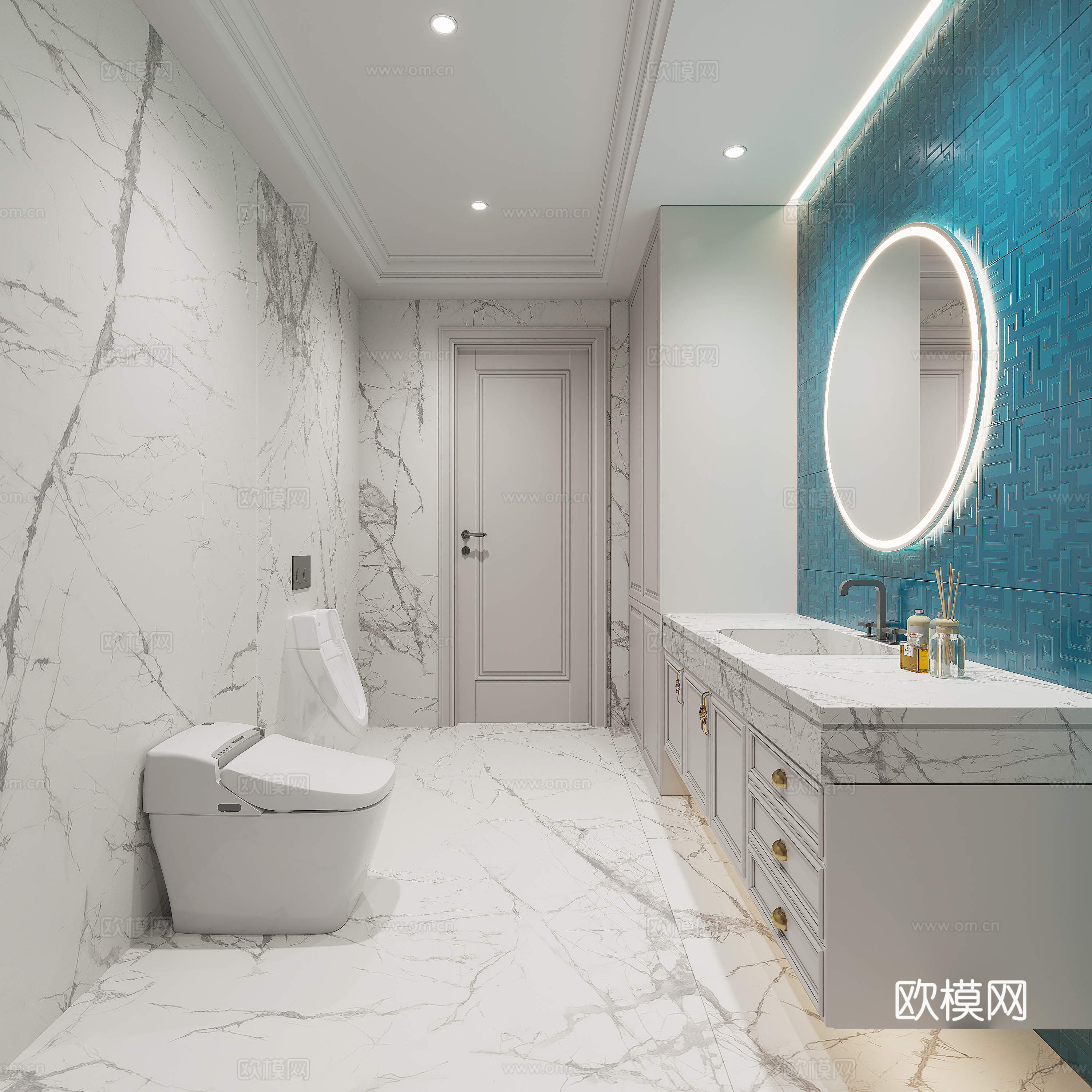 现代欧式卫生间3d模型下载