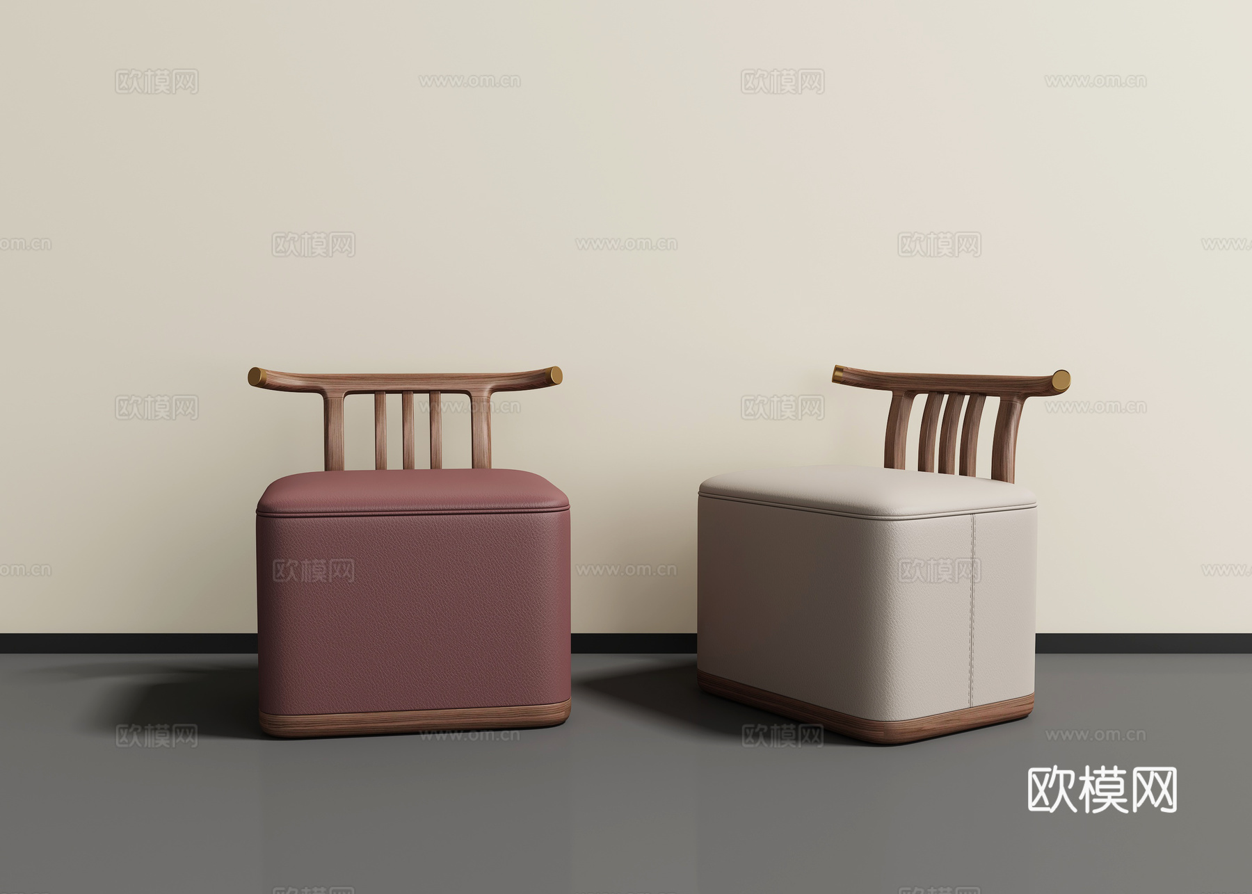 新中式小凳子3d模型