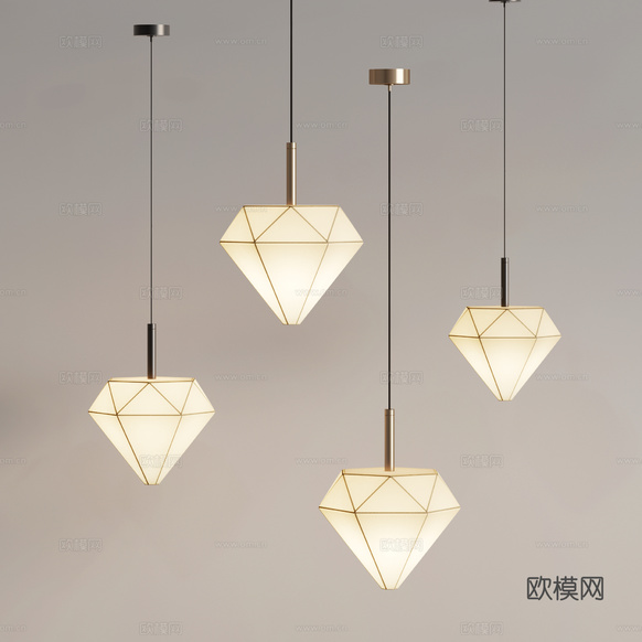 意式小吊灯 餐厅吊灯 床头吊灯 儿童吊灯 楼梯吊灯su模型下载(渲染图1)