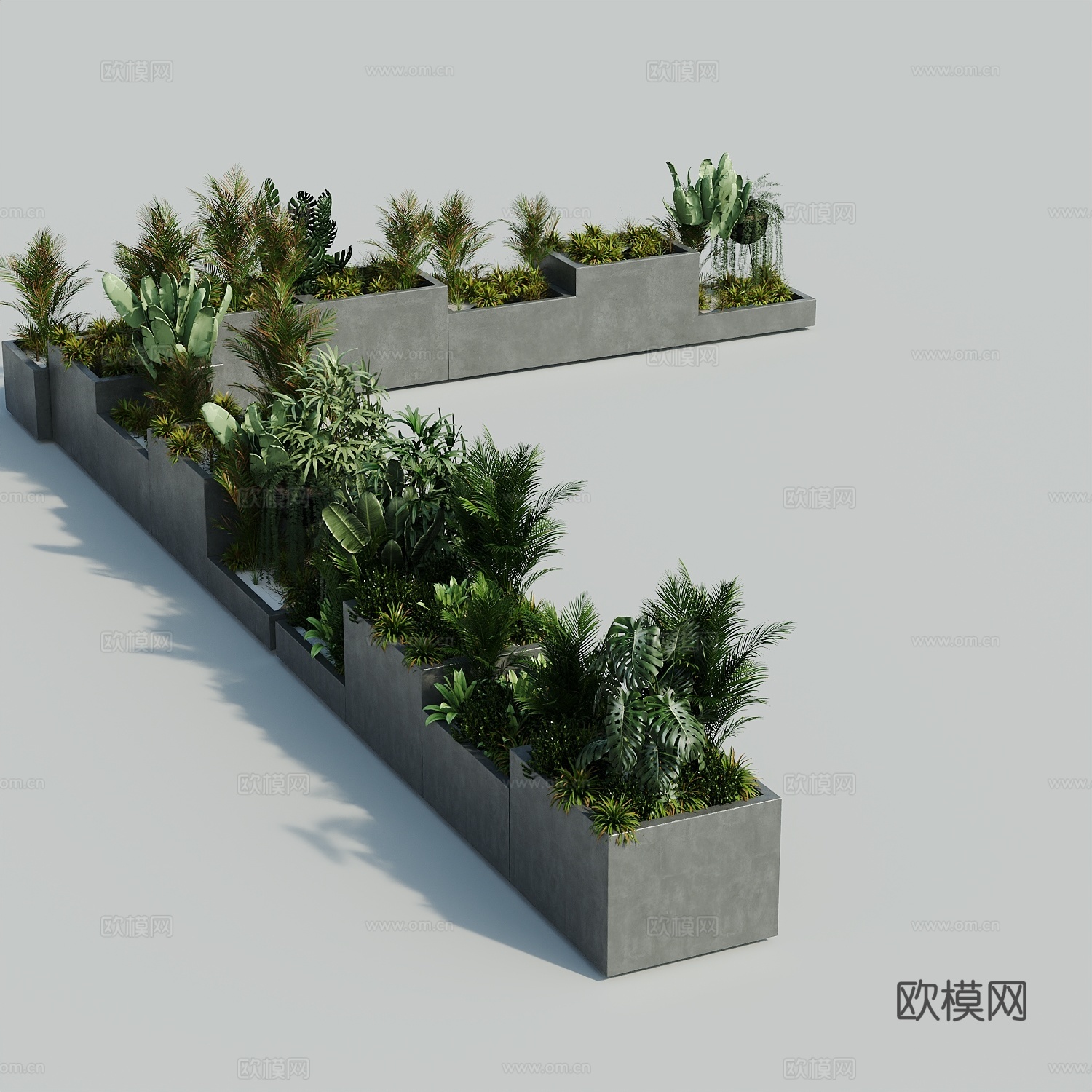 绿植花箱盆栽3d模型