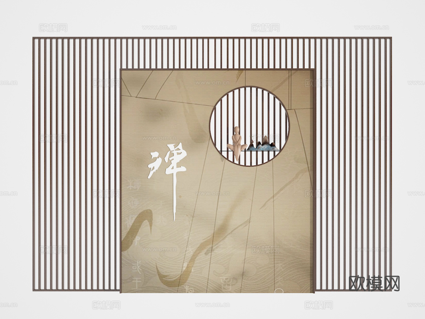 屏风墙3d模型