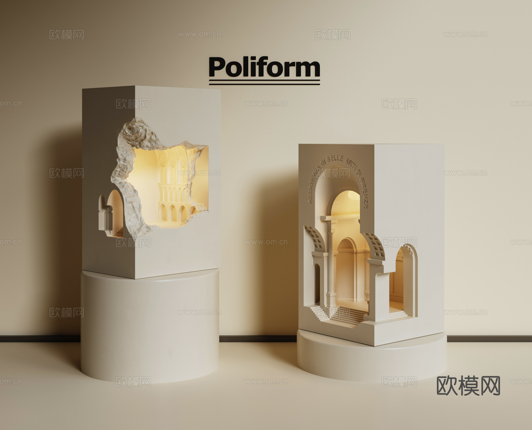 现代石膏灯3d模型