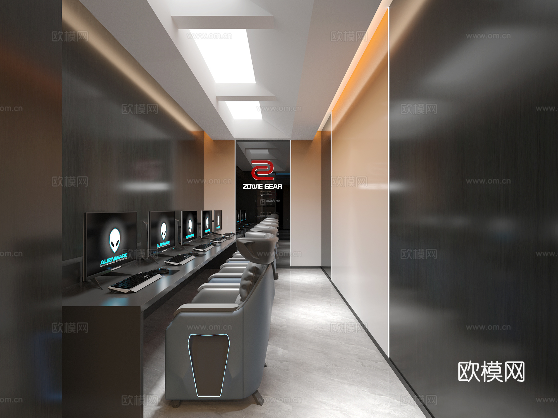 最新现代风格电竞网咖设计3d模型