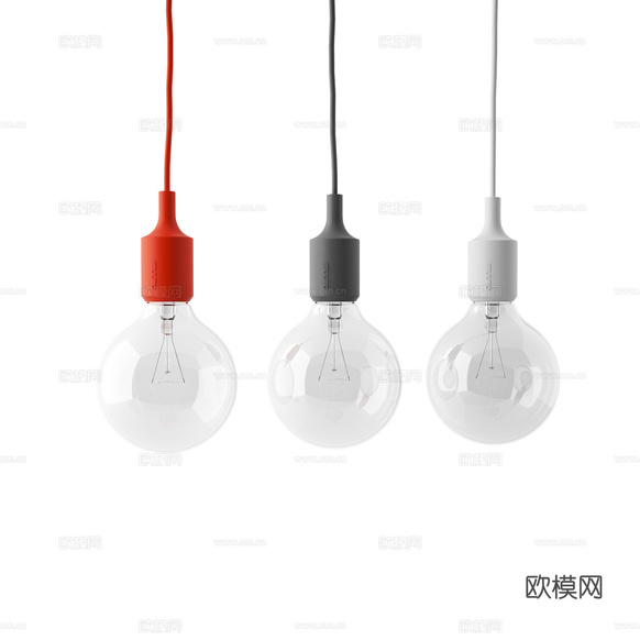 Muuto E27 北欧吊灯 极简吊灯 灯泡吊灯 电灯泡3d模型下载
