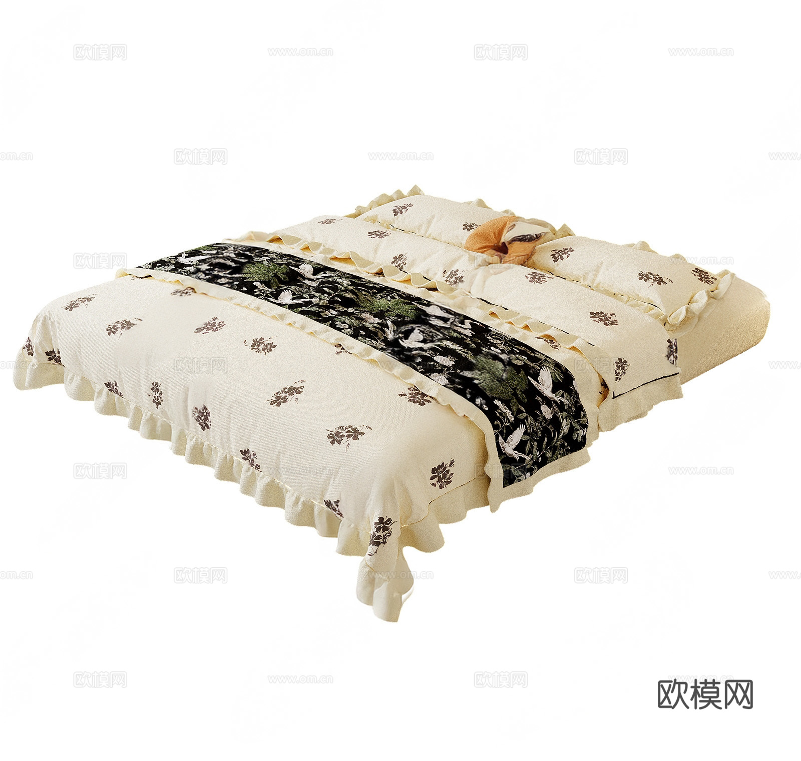 复古法式床品su模型
