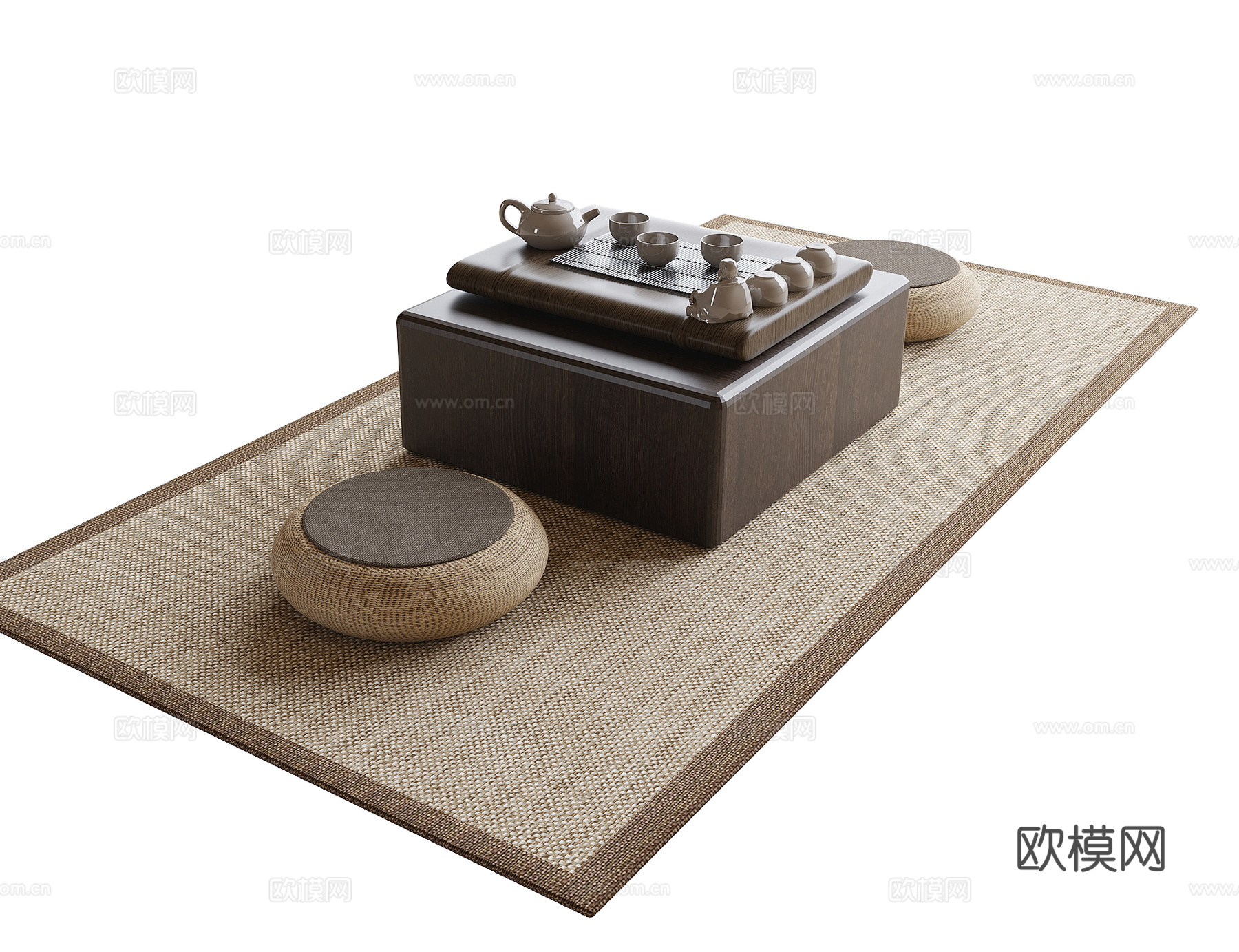 现代阳台茶桌椅 小茶桌3d模型