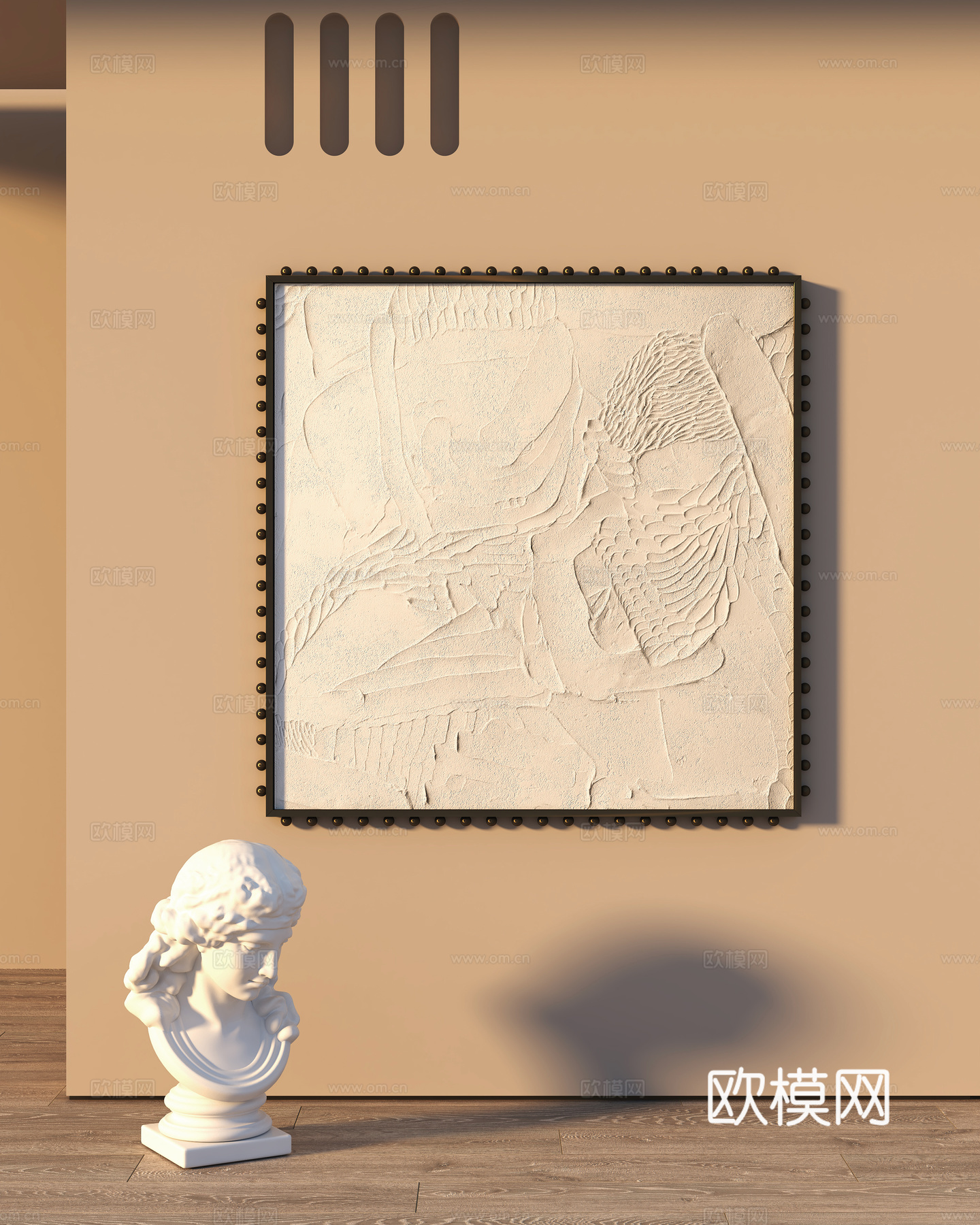 现代肌理装饰挂画su模型