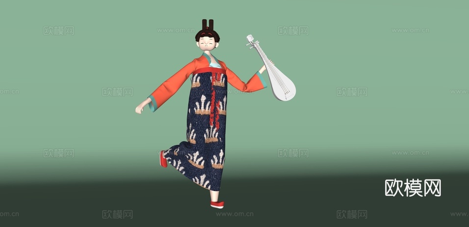 人物 卡通人物su模型下载(渲染图2)