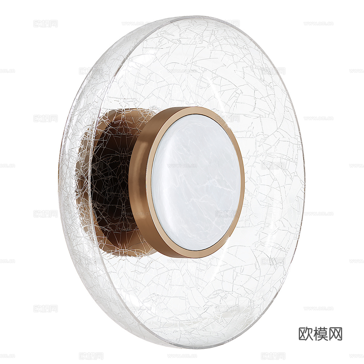 现代轻奢圆盘玻璃壁灯3d模型